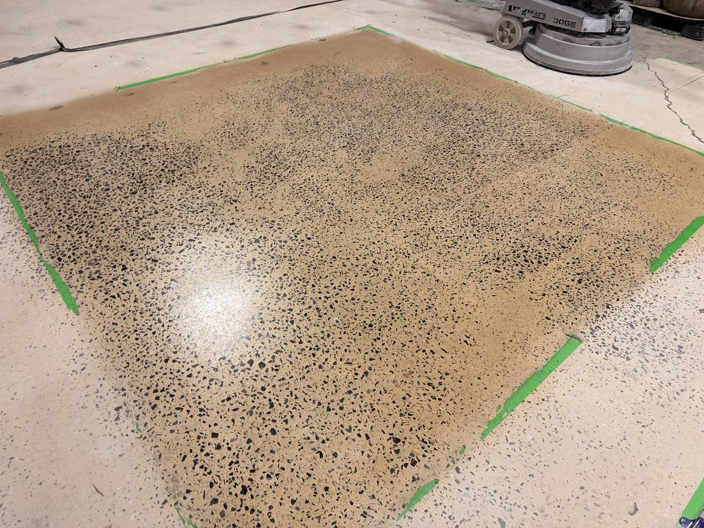 Polished aggregate test area